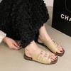 Fashion Sandals Women's Summer 2025 New Retro French Fairy Wind Beach Seaside Fashion Soft Flat Roman Shoes