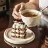 Heartwarming Cup And Saucer Set Cream Wind Ceramic Coffee Cup Flower Tea Cup Afternoon Tea Breakfast Cup Mug