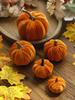 Velvet Artificial Pumpkins Decoration Brown Pumpkin Decor for Fall Halloween Thanksgiving Autumn Harvest Home Decorations Gift
