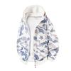 High Street Double Hat Camouflage Shark Zipper Sweater Men's and Women's Niche Design Sense Bf Wind Towel Embroidered Long-sleeved Hoodie