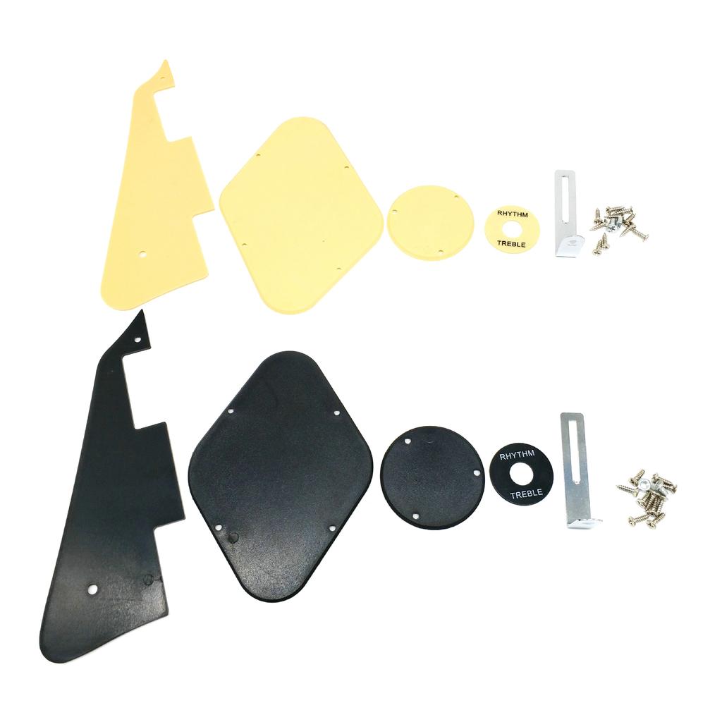 1Ply Black/Yellow Electric Guitar Pickguard Pick Guard Scratch Plate with Bracket and Screws for LP Style Guitar Parts