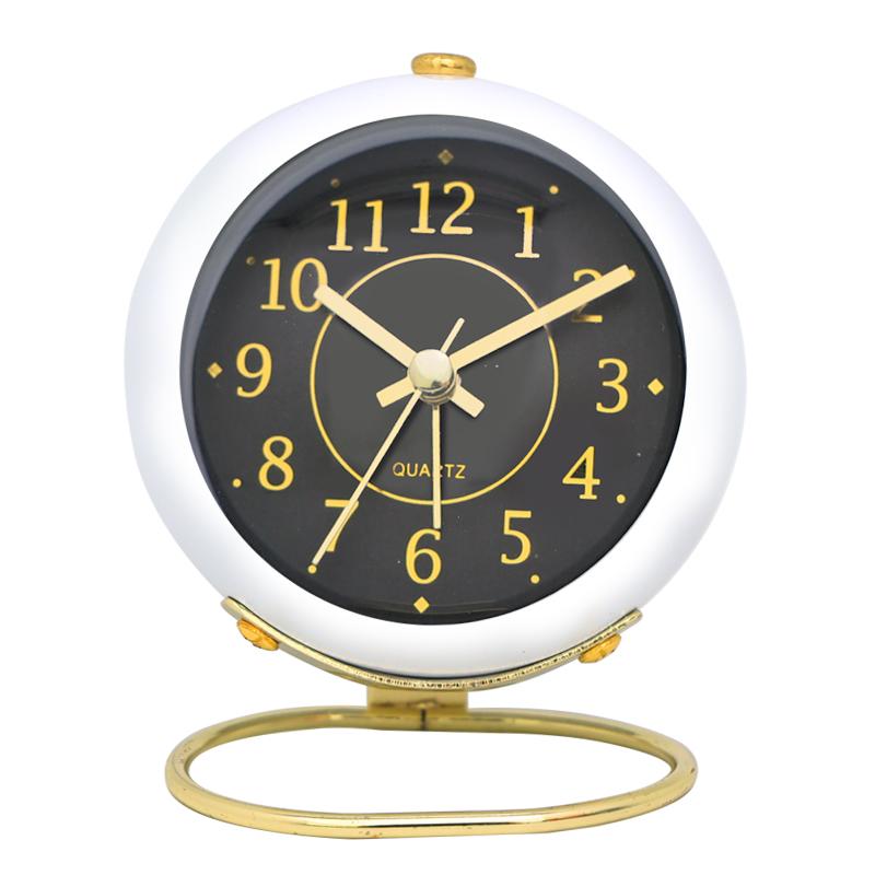 1pc Minimalist Metal Quartz Alarm Clock Desktop Silent Clock Macaron Color Scheme More Suitable for Home and Office Decoration