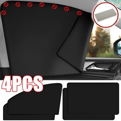 Magnetická slnečná clona na bočné okno auta Interiérová UV ochrana Čierna sieťová záclona Plne zatemňovacia fólia Kryty na okná auta Strieborná páska