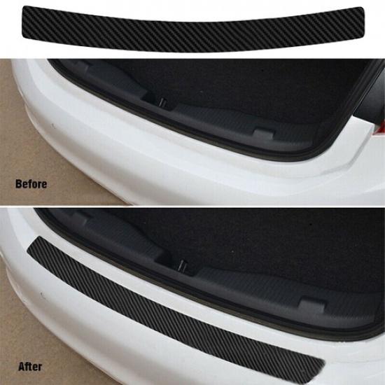 Car Accessories Rear Bumper Trunk Tail Lip Protect Carbon Fiber Stickers Black V
