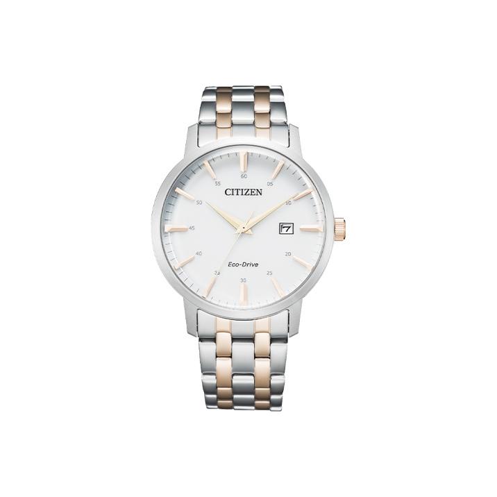 Citizen Eco-Drive Series Minimalist Business Watch Men watches White BM7466-81H Medium Gold Strap