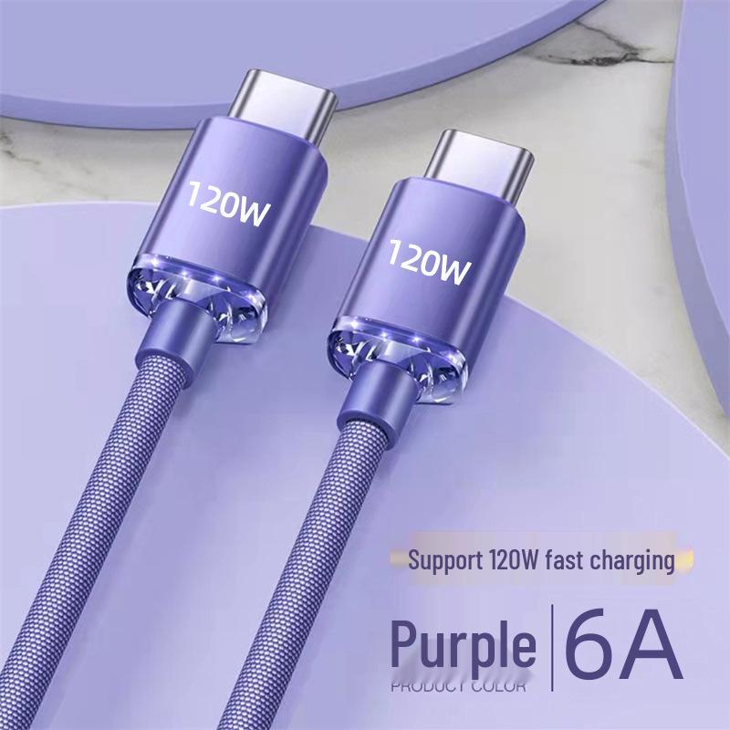 Jingyao 120W Dual Type-C 6A Cable: Super Fast Charging for Apple 15/16 & Huawei.