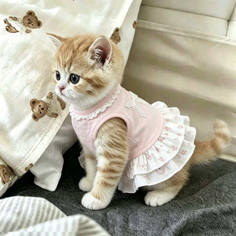 Abbigliamento per animali domestici per la primavera e l'estate, gilet traspirante e fresco, vestito per cani e gatti, abbigliamento per cani Teddy Bichon Pomerania