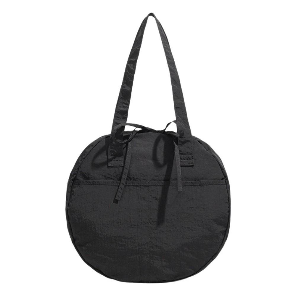 

Oxford Cloth Shoulder Round Bag Solid Color Casual Women Pouch Large Capacity Handbag School чёрный