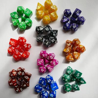 7 vnt./rinkinys Spalvingi perlamutrinio rašto daugiakampiai kauliukai Skaičių kauliukų rinkinys DND PRTG RPG vedančiai komandai Stalo žaidimas Dnd kauliukų rinkinys