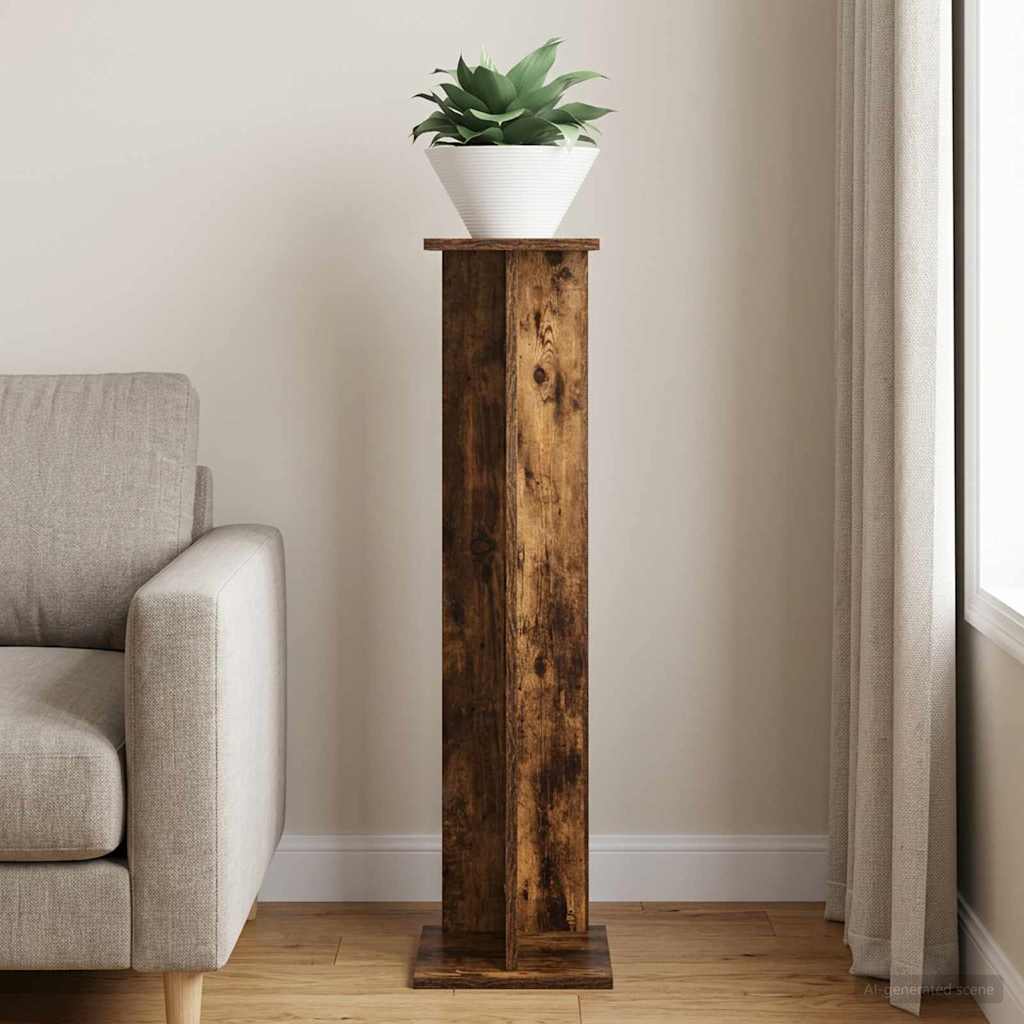 Plant Stand Smoked Oak 25 x 25.5 x 100.5 cm