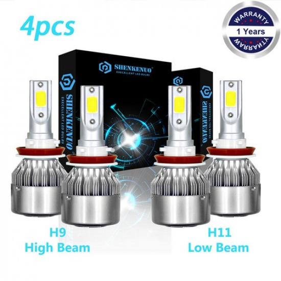 For Nissan Altima Sedan 2013 - 2015 6000K H11 LED Headlights Bulbs High/Low Beam