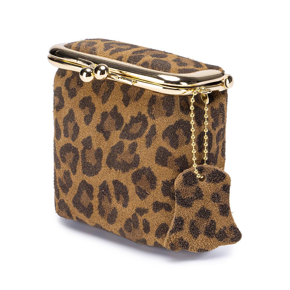 Genuine Leather Mini Leopard Print Coin Purse – Multi-functional Storage Bag for Women