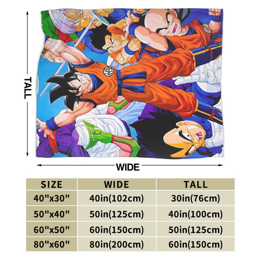 Son Goku DBZ Blanket Flannel Summer Air Conditioning Anime Multi-function UltraSoft Throw Blanket for Bed Couch Plush Thin Quilt
