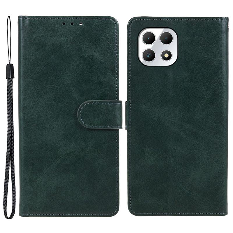 

For T-Mobile REVVL 7/T Phone 2 Business Case Calf Texture Leather Phone Cover Midnight Green