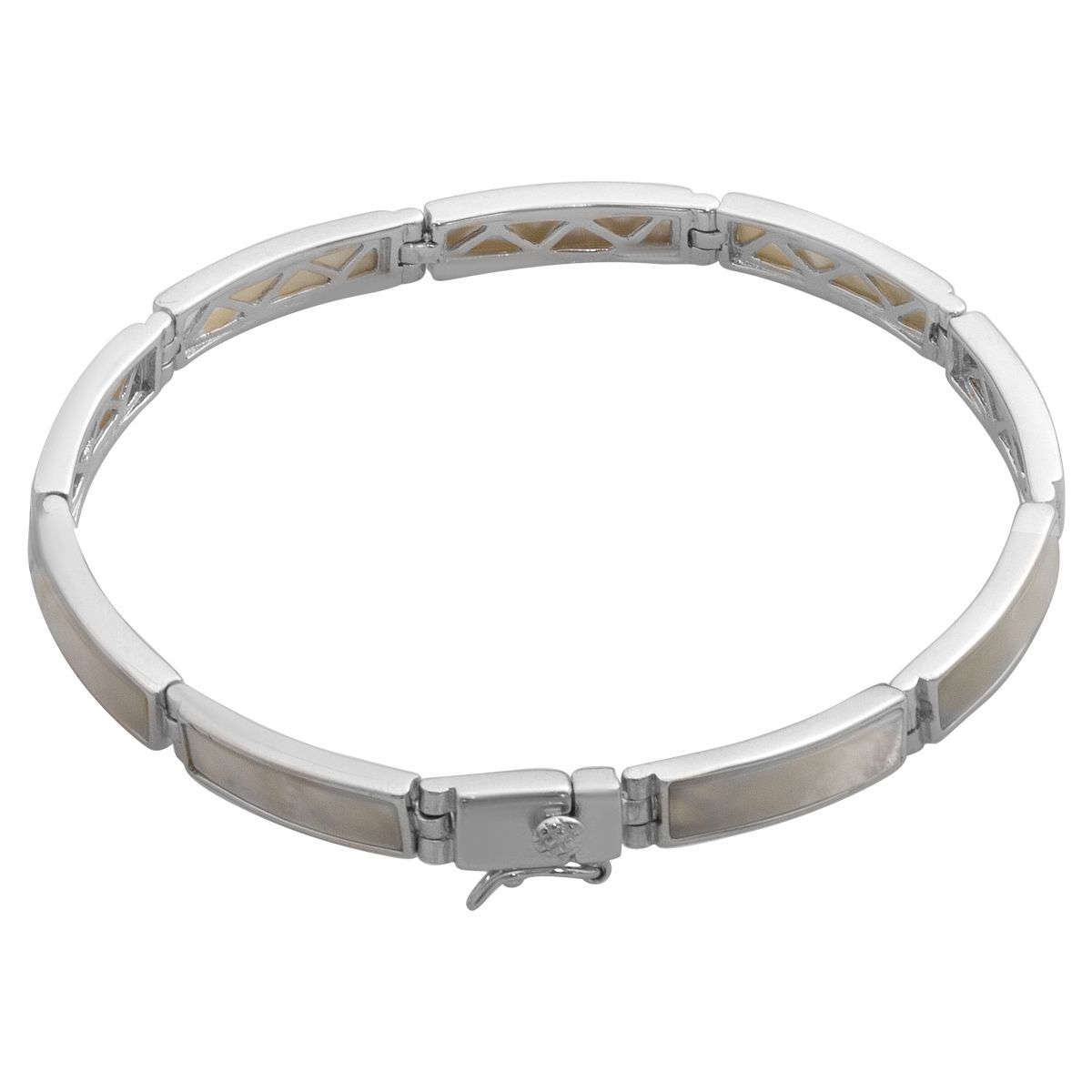 

Silver bracelet with natural mother-of-pearl, product weight 13.11 gr (60002230) 19cm білий