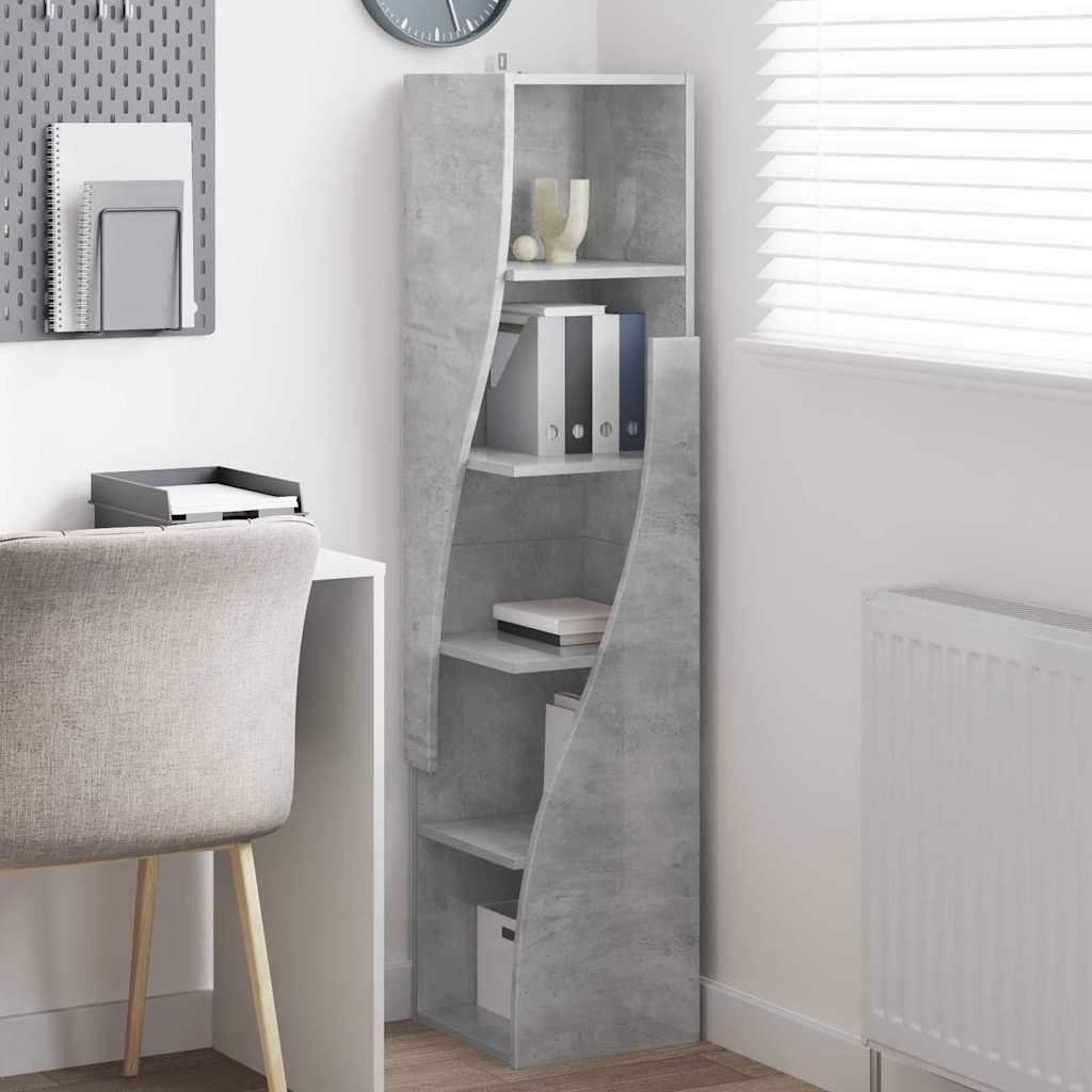 Corner Cabinet Concrete Grey 32x32x140 cm Wood Based Material