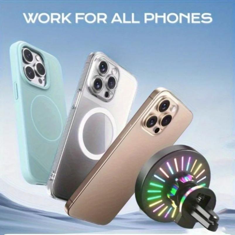 Držák do auta s 360° rotací do mřížky ventilace s magnetickou bezdrátovou nabíječkou pro iPhone 16 15 14 13 12 Pro Max, rychlonabíjecí stanice