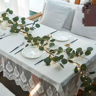 Flexible Realistic Eucalyptuses Branch Fairies Light Garlands 6 Feet LED Decors For Fireplaces Mantles Table Centerpieces