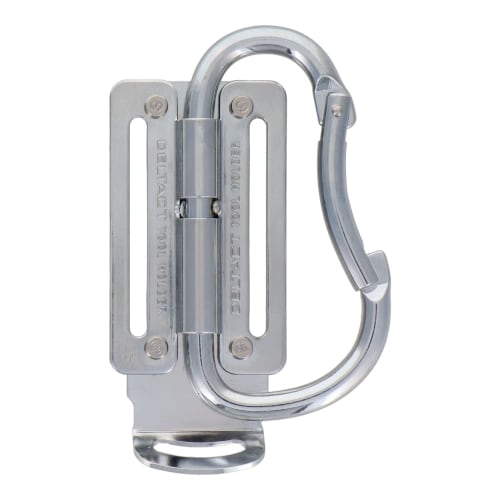Sankyo Corporation DBLTACT Adjustable Carabiner Tool Holder (Curved Gate, Steel, Silver, DT-THM-811)