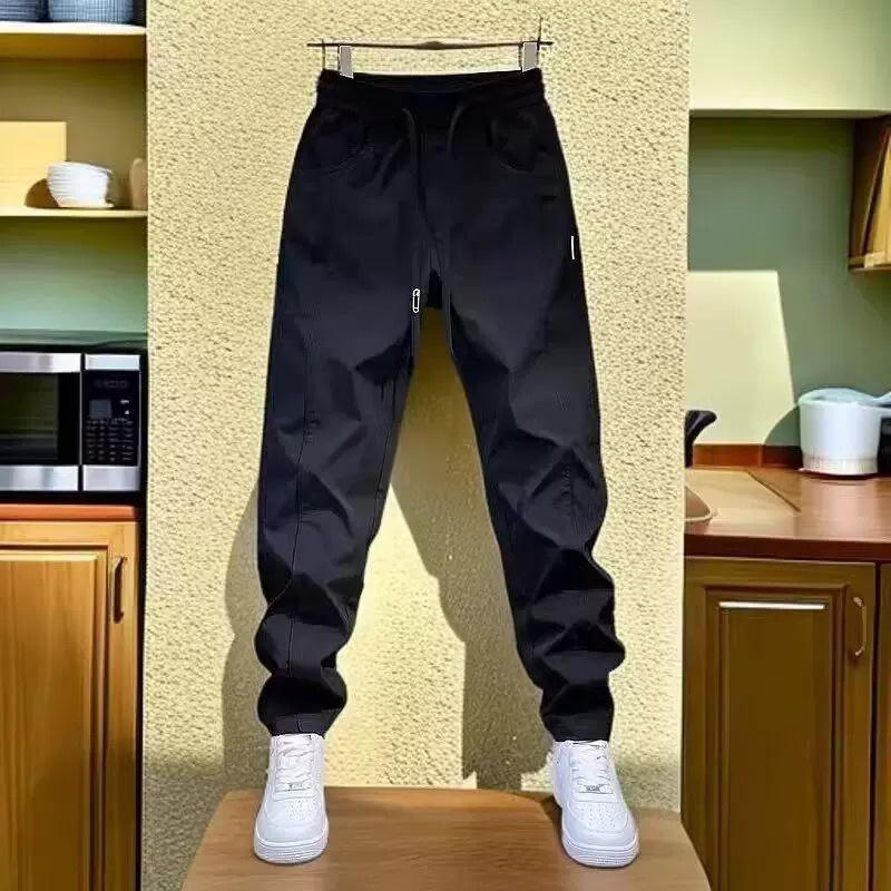 Retro summer new outdoor sports casual pants men's versatile trendy charge pants solid color loose straight long pants