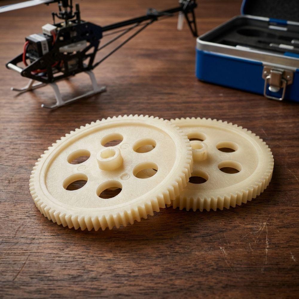 2PCS Plastic Remote Control Helicopter Gear White RC Helicopter Gear Assembly