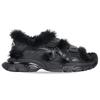 Balenciaga Track Sandal Fake Fur Black 668561W3CQ31000