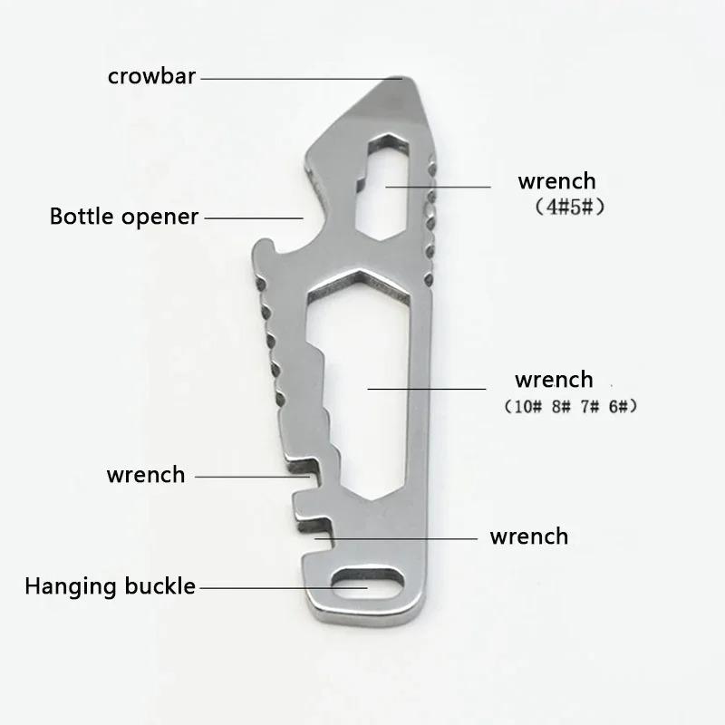 NEW MINI Multifunctional Tainless Steel Pry Bar, New Mini EDC Hex Wrench, Bottle Opener, Portable Outdoor Bicycle Repair Tool