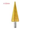 4-32mm/4-20mm/4-12mm Lépcsős Kúpfúró Arany HSS
