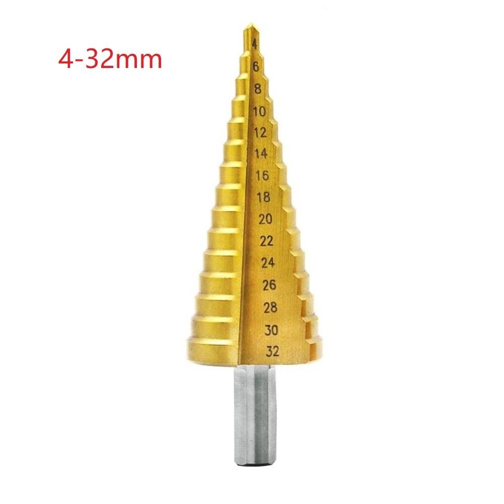 4-32mm/4-20mm/4-12mm Lépcsős Kúpfúró Arany HSS