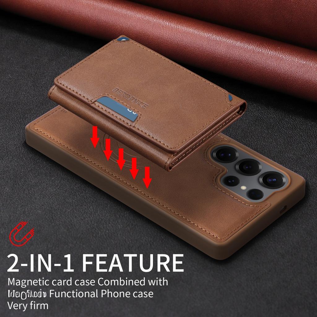 Case For Samsung Galaxy S25 Ultra S25 Edge S24 Plus S23 FE S22 S21 A16 A55 A15 A35 5G Magnetic Separation Card Bag Leather Cover