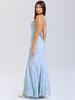 Elegant European & American Slim Lace-up Fishtail Jacquard Dress