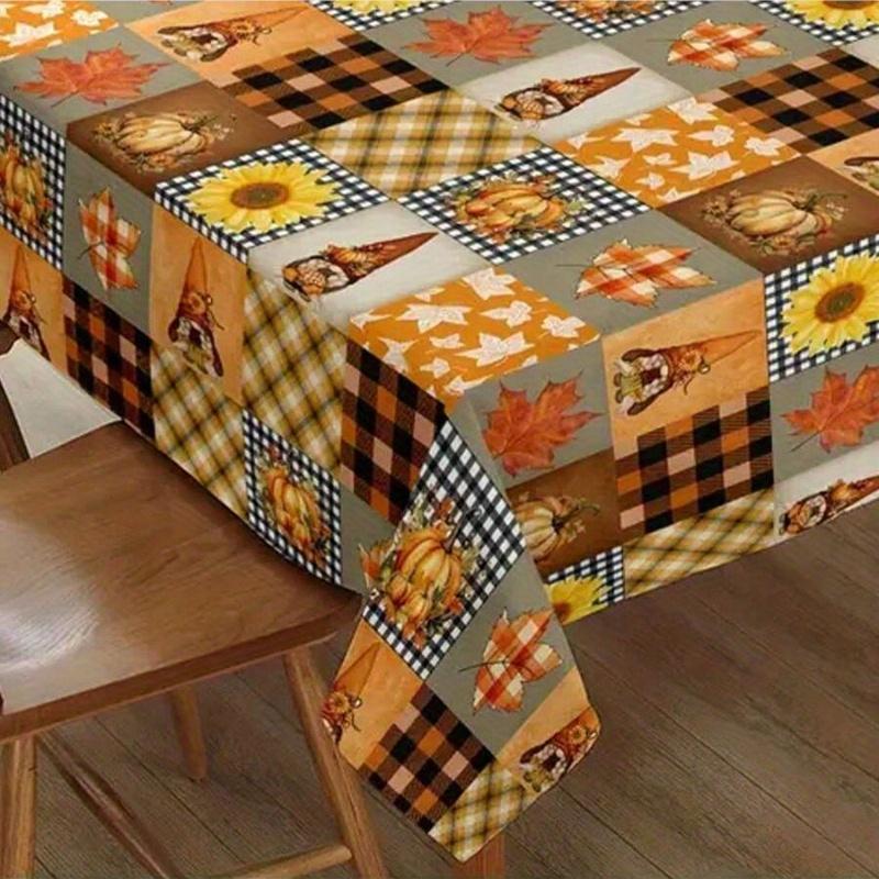 Autumn Thanksgiving Rectangle Table Cloth for Table Decor Kitchen Dining Waterproof Reusable Tablecloth for Tables Wedding Party