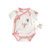 Pure Cotton Short Sleeve Baby Romper - Summer Thin Style for Boys and Girls, One-Piece Triangle Air Conditioning Suit