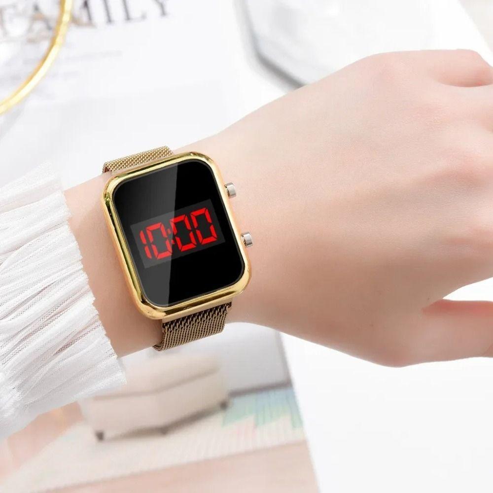 LED Lighting Screen Electronic Wristwatch Alloy LED Display Watch Comfort Digital Watch  Women Men