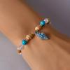 Trendige blaue Reiskorn-Kettenarmbänder für Damen Böhmisches Seestern-Muschel-Armband Sommer Strand Einfacher Schmuck Geschenke