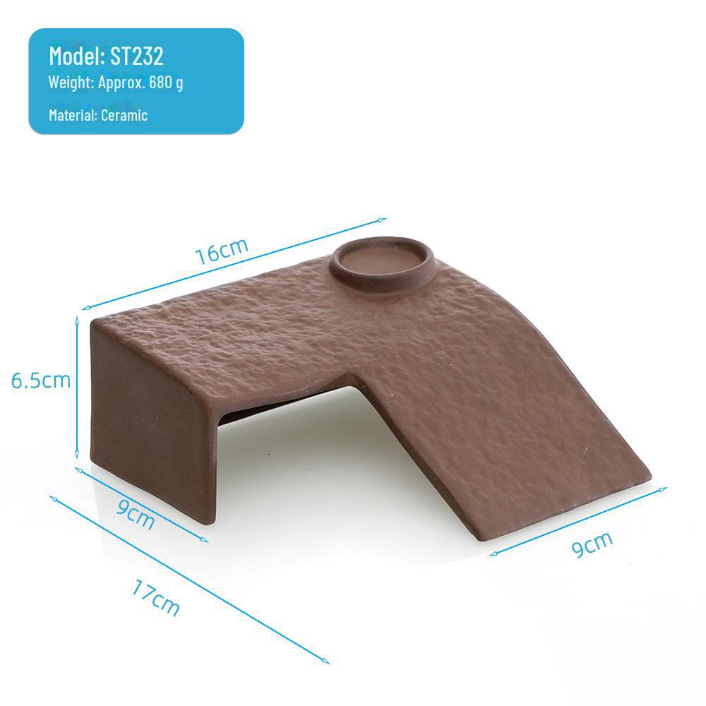 Turtle Sunbathing & Climbing Platform: High-Temp Ceramic Aquarium Rest & Hiding Ladder