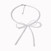 Korean version of simple niche imitation pearl fugitive princess bow necklace clean super fairy ballet style collarbone chain