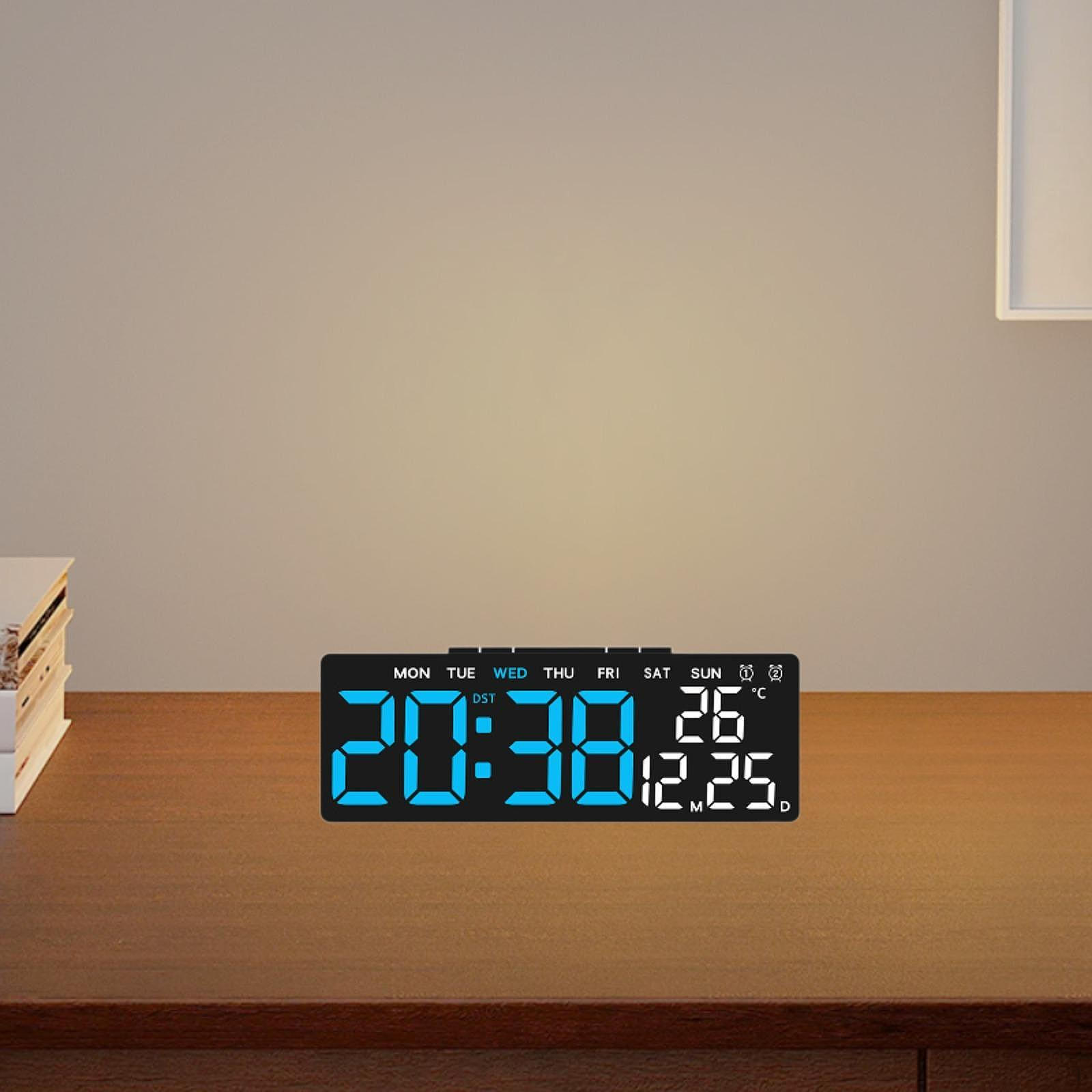 

Настольные часы с отображением даты, времени и температуры Black Shell_Blue Display