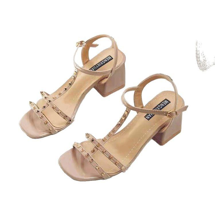 Sandals Women 2025 Summer New Versatile Women's Shoes Fashion Fairy Style Shoes Internet Celebrity Thick Heel with High Heels