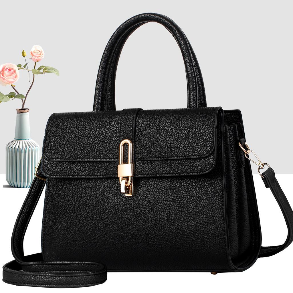 Minimalist Pu Handbag For Women With Zipper Closure And Inner Pockets For Daily Use