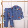 2026 Children's Cotton Spring/Autumn Casual Pajama Set - Open Front, Two-Piece for Older Kids