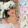Delicate Beach Peony Headwear Headband Photo Props Party Cosplay Costumes Dancing Party Headband for Wedding