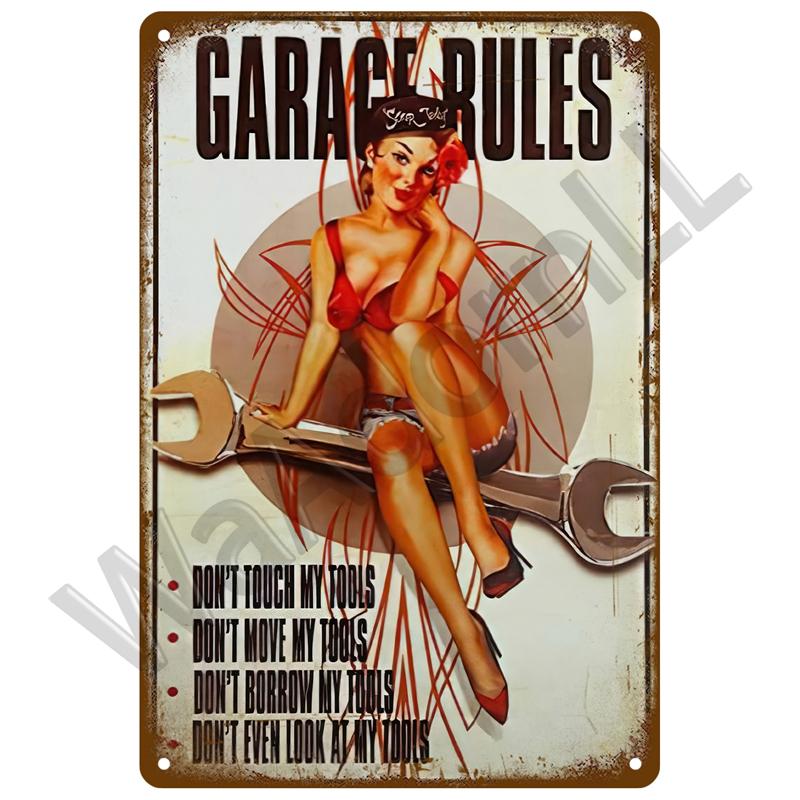 Vintage Tin Sign Metal Poster Retro Car Parts Metal Sign For Garage Workshop Auto Parts Sign Home Wall Deocr Decoration Plate