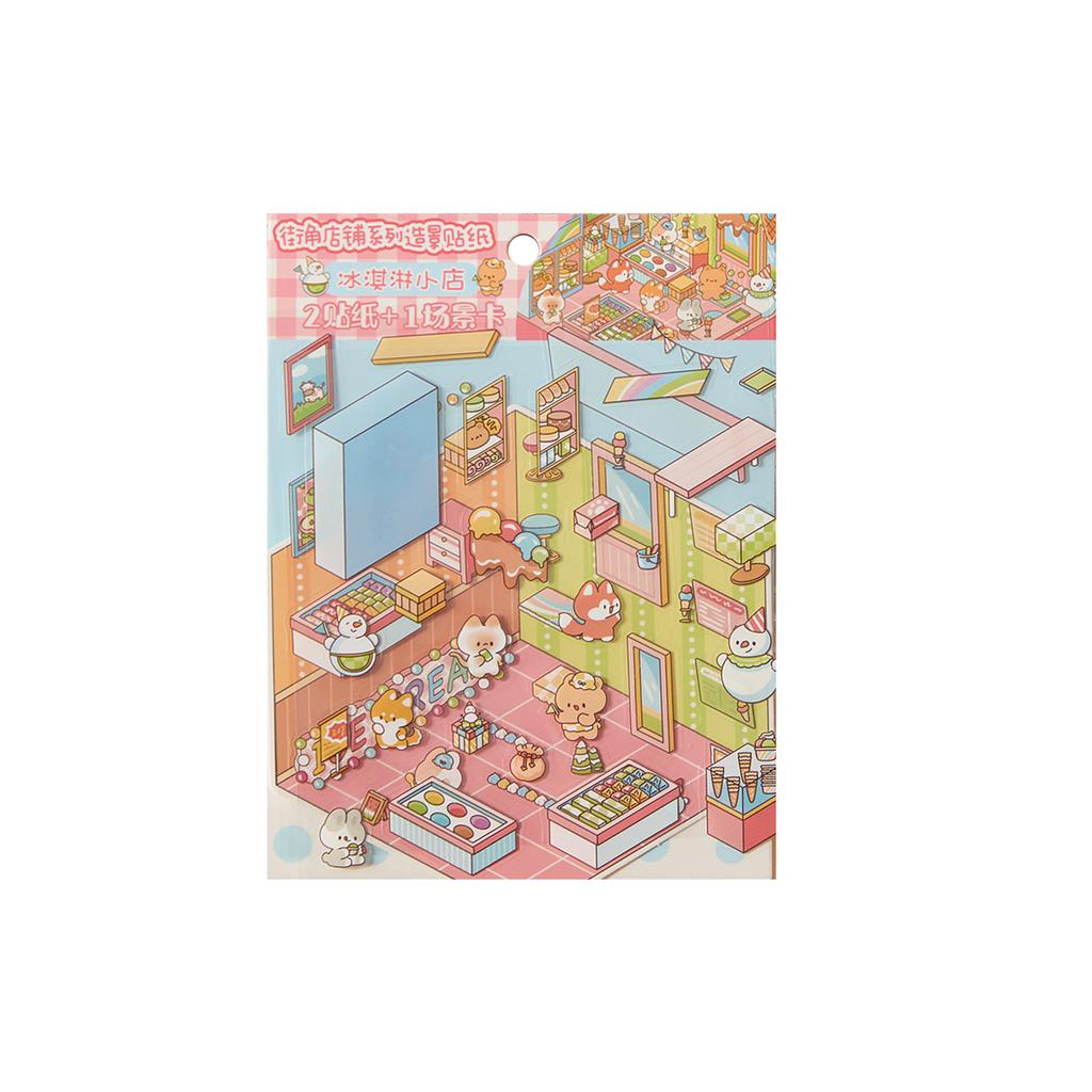 Miniature 3D Cottage Stickers, Cute Layered Dioramas, Visual Depth Journal Decor