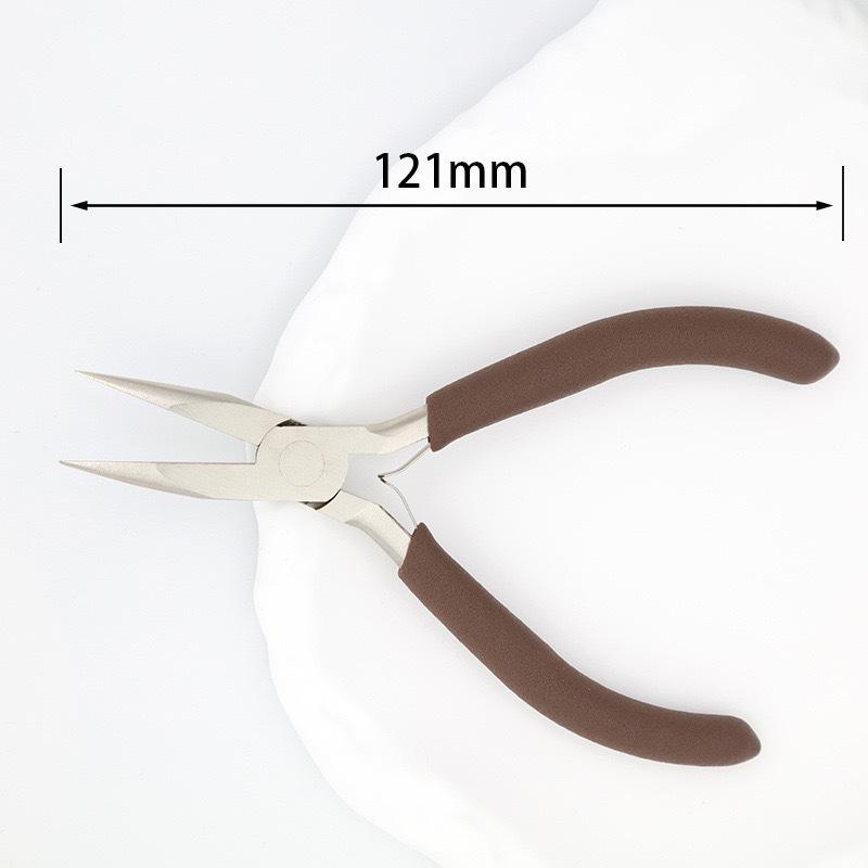 5’ Handmade Nickel Plated Jewellery Pliers DIY Tools Pointed Nose Round Diagonal Cutting For Making Multifunction Coffee Colour