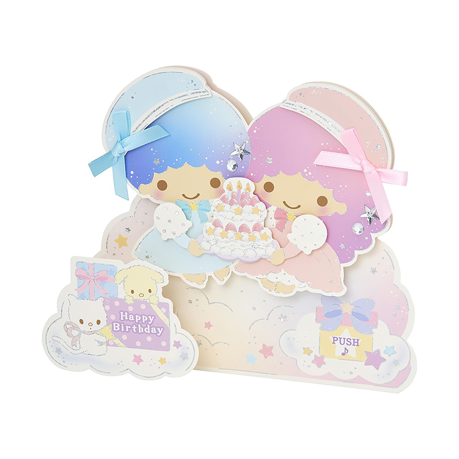 

Sanrio Little Twin Stars Birthday Message Card (652598) рожевий