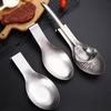 Fish Shape Stainless Steel Spoon Rest with 1 Buffet Clip Thickened Turner Tray Ideal for Home Buffet Catering