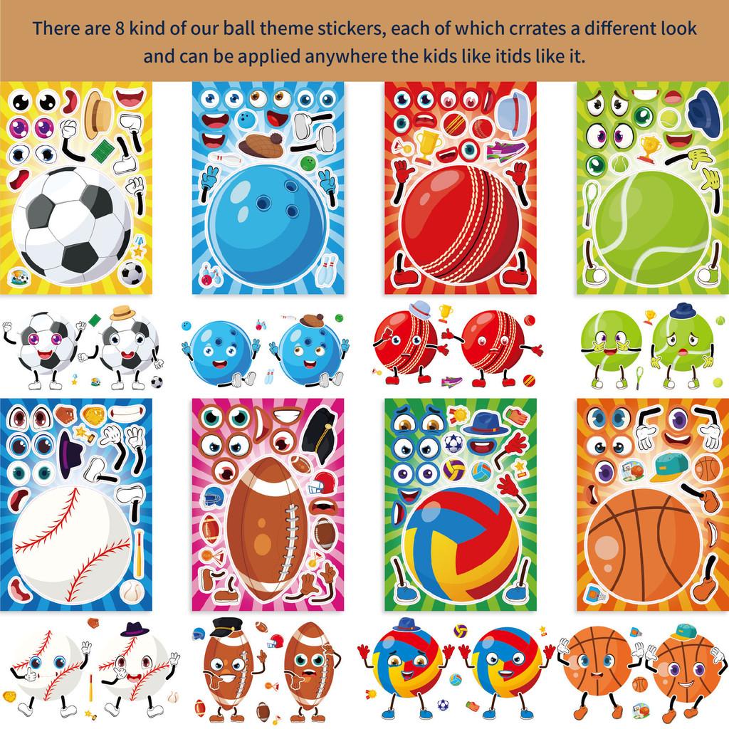 Cm2405017 Cartoon Soccer Basketball Kids Interactive Fun Puzzle Sticker Pack For Diy Projects And Family Activities