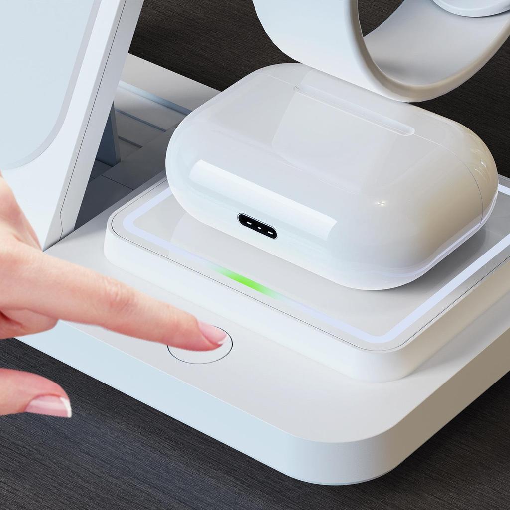 Încărcător Wireless Rapid 3-în-1 de 15W pentru Apple Watch, Căști și Telefon