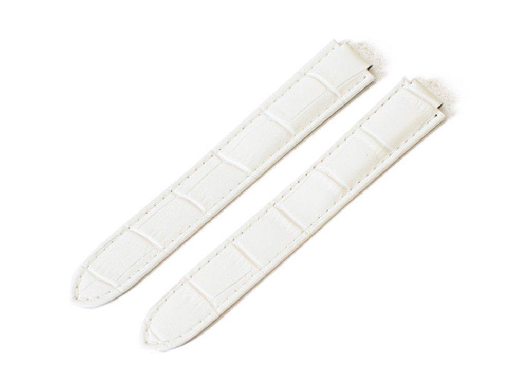 

King Watch Parts Compatible with for Ballon Aftermarket Leather Embossed [Import Original] Cartier, Bleu, Strap, Crocodile, White, 14/12mm
